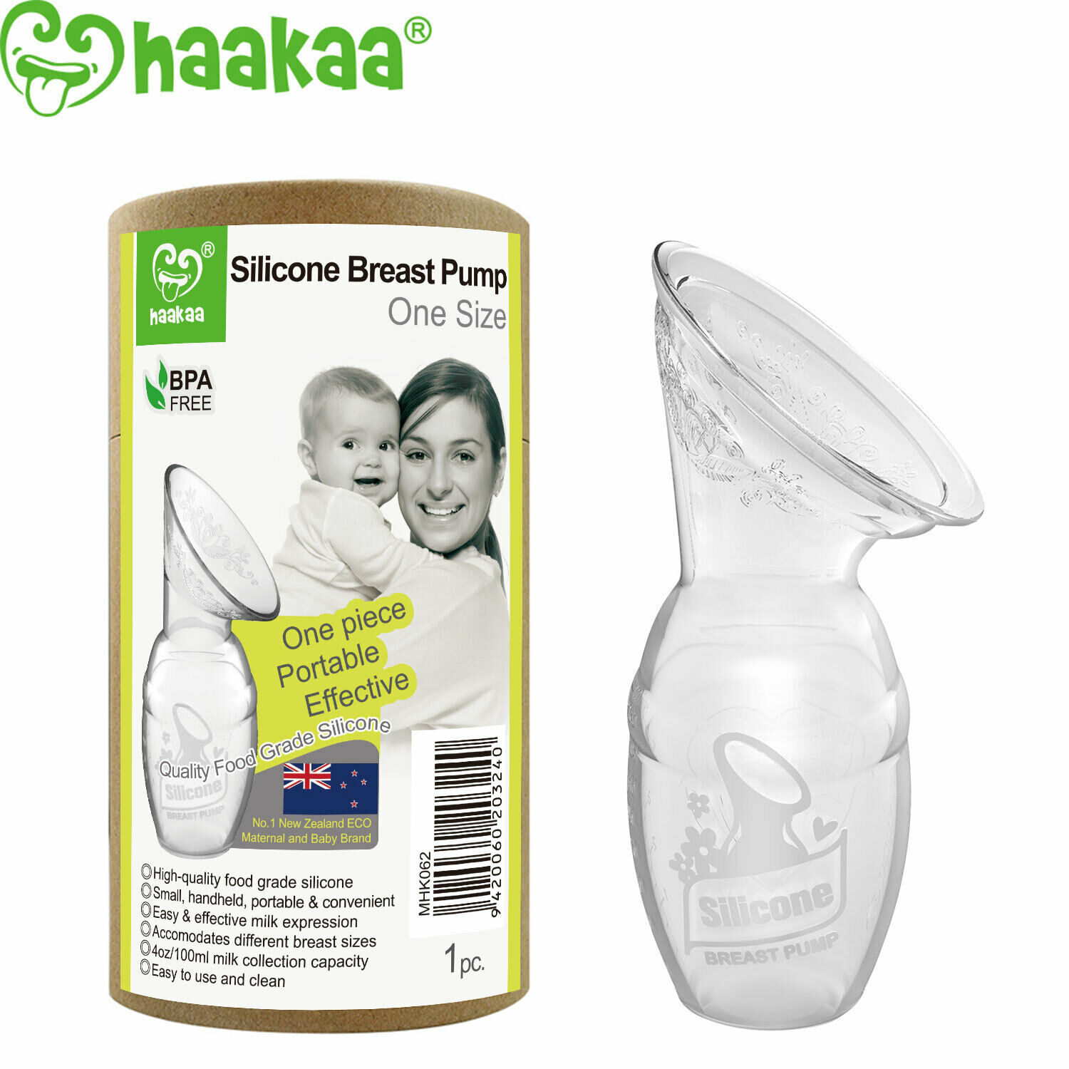Haakaa Manual Silicone Breast Pump 4 Oz, 2019 Model, Sold By Distributor